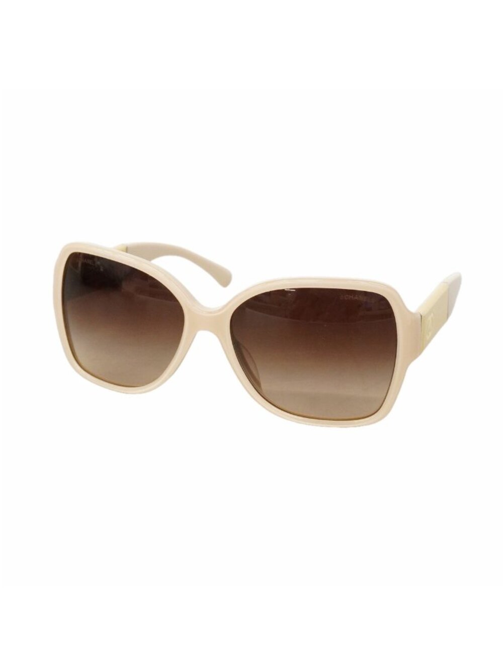 Chanel Sunglasses Acetate Beige Silver Eyewear